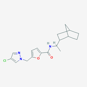 N-[1-(bicyclo[2.2.1]hept-2-yl)ethyl]-5-[(4-chloro-1H-pyrazol-1-yl)methyl]furan-2-carboxamide