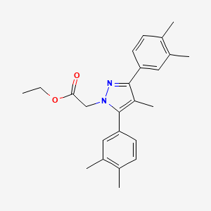 molecular formula C24H28N2O2 B10915605 ethyl [3,5-bis(3,4-dimethylphenyl)-4-methyl-1H-pyrazol-1-yl]acetate 