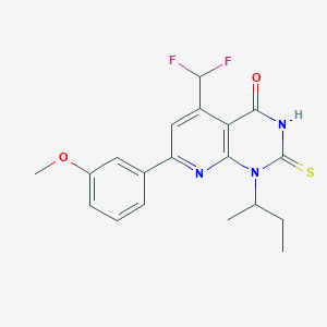 1-(butan-2-yl)-5-(difluoromethyl)-7-(3-methoxyphenyl)-2-sulfanylpyrido[2,3-d]pyrimidin-4(1H)-one