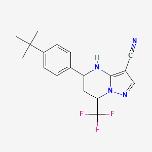 5-(4-Tert-butylphenyl)-7-(trifluoromethyl)-4,5,6,7-tetrahydropyrazolo[1,5-a]pyrimidine-3-carbonitrile