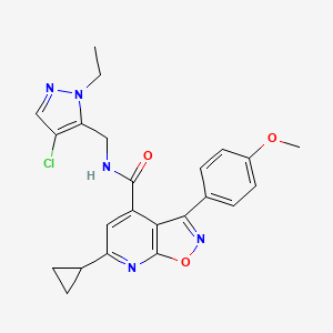 N-[(4-chloro-1-ethyl-1H-pyrazol-5-yl)methyl]-6-cyclopropyl-3-(4-methoxyphenyl)[1,2]oxazolo[5,4-b]pyridine-4-carboxamide