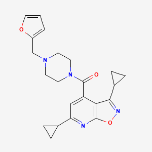 (3,6-Dicyclopropyl[1,2]oxazolo[5,4-b]pyridin-4-yl)[4-(furan-2-ylmethyl)piperazin-1-yl]methanone