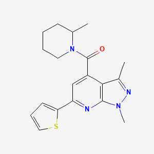 [1,3-dimethyl-6-(thiophen-2-yl)-1H-pyrazolo[3,4-b]pyridin-4-yl](2-methylpiperidin-1-yl)methanone