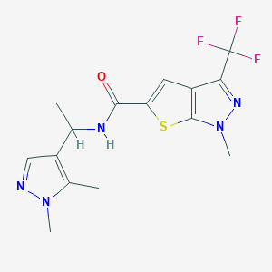 N-[1-(1,5-dimethyl-1H-pyrazol-4-yl)ethyl]-1-methyl-3-(trifluoromethyl)-1H-thieno[2,3-c]pyrazole-5-carboxamide