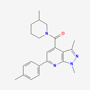 molecular formula C22H26N4O B10915696 [1,3-Dimethyl-6-(4-methylphenyl)-1H-pyrazolo[3,4-B]pyridin-4-YL](3-methylpiperidino)methanone CAS No. 1011398-24-5