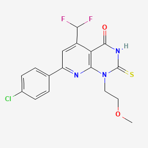 7-(4-chlorophenyl)-5-(difluoromethyl)-1-(2-methoxyethyl)-2-sulfanylpyrido[2,3-d]pyrimidin-4(1H)-one