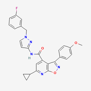 6-cyclopropyl-N-[1-(3-fluorobenzyl)-1H-pyrazol-3-yl]-3-(4-methoxyphenyl)[1,2]oxazolo[5,4-b]pyridine-4-carboxamide