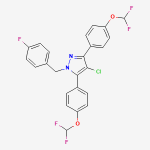 4-chloro-3,5-bis[4-(difluoromethoxy)phenyl]-1-(4-fluorobenzyl)-1H-pyrazole