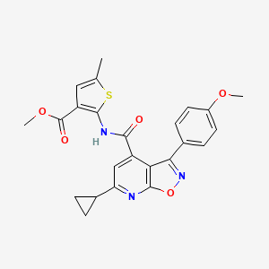 molecular formula C24H21N3O5S B10915755 Methyl 2-({[6-cyclopropyl-3-(4-methoxyphenyl)[1,2]oxazolo[5,4-b]pyridin-4-yl]carbonyl}amino)-5-methylthiophene-3-carboxylate 