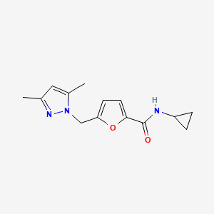 N-cyclopropyl-5-[(3,5-dimethyl-1H-pyrazol-1-yl)methyl]furan-2-carboxamide