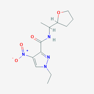 1-ethyl-4-nitro-N-[1-(tetrahydrofuran-2-yl)ethyl]-1H-pyrazole-3-carboxamide