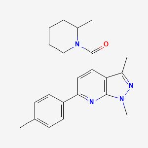 [1,3-dimethyl-6-(4-methylphenyl)-1H-pyrazolo[3,4-b]pyridin-4-yl](2-methylpiperidin-1-yl)methanone