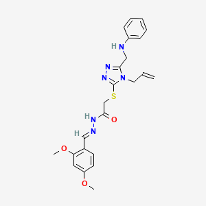 N'-[(E)-(2,4-dimethoxyphenyl)methylidene]-2-({5-[(phenylamino)methyl]-4-(prop-2-en-1-yl)-4H-1,2,4-triazol-3-yl}sulfanyl)acetohydrazide