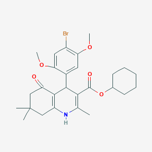 Cyclohexyl 4-(4-bromo-2,5-dimethoxyphenyl)-2,7,7-trimethyl-5-oxo-1,4,5,6,7,8-hexahydroquinoline-3-carboxylate