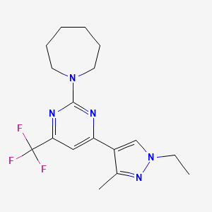 1-[4-(1-ethyl-3-methyl-1H-pyrazol-4-yl)-6-(trifluoromethyl)pyrimidin-2-yl]azepane