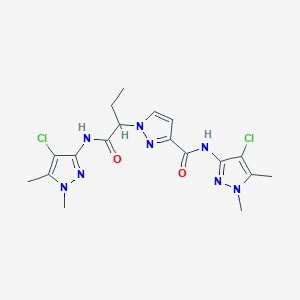 N-(4-chloro-1,5-dimethyl-1H-pyrazol-3-yl)-1-{1-[(4-chloro-1,5-dimethyl-1H-pyrazol-3-yl)amino]-1-oxobutan-2-yl}-1H-pyrazole-3-carboxamide