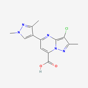 3-chloro-5-(1,3-dimethyl-1H-pyrazol-4-yl)-2-methylpyrazolo[1,5-a]pyrimidine-7-carboxylic acid