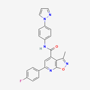 molecular formula C23H16FN5O2 B10915873 6-(4-fluorophenyl)-3-methyl-N-[4-(1H-pyrazol-1-yl)phenyl][1,2]oxazolo[5,4-b]pyridine-4-carboxamide 