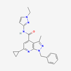 1-benzyl-6-cyclopropyl-N-(1-ethyl-1H-pyrazol-3-yl)-3-methyl-1H-pyrazolo[3,4-b]pyridine-4-carboxamide