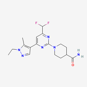 1-[4-(difluoromethyl)-6-(1-ethyl-5-methyl-1H-pyrazol-4-yl)pyrimidin-2-yl]piperidine-4-carboxamide