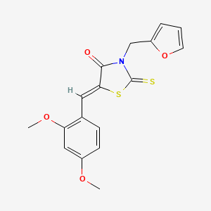 molecular formula C17H15NO4S2 B10915921 (5Z)-5-(2,4-dimethoxybenzylidene)-3-(furan-2-ylmethyl)-2-thioxo-1,3-thiazolidin-4-one 