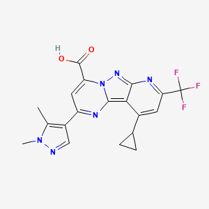 13-cyclopropyl-4-(1,5-dimethylpyrazol-4-yl)-11-(trifluoromethyl)-3,7,8,10-tetrazatricyclo[7.4.0.02,7]trideca-1,3,5,8,10,12-hexaene-6-carboxylic acid