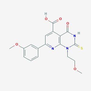 1-(2-Methoxyethyl)-7-(3-methoxyphenyl)-4-oxo-2-sulfanyl-1,4-dihydropyrido[2,3-d]pyrimidine-5-carboxylic acid