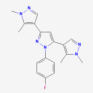 3,5-bis(1,5-dimethylpyrazol-4-yl)-1-(4-fluorophenyl)pyrazole