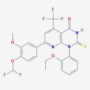 7-[4-(difluoromethoxy)-3-methoxyphenyl]-1-(2-ethoxyphenyl)-2-sulfanyl-5-(trifluoromethyl)pyrido[2,3-d]pyrimidin-4(1H)-one