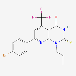 7-(4-bromophenyl)-1-(prop-2-en-1-yl)-2-sulfanyl-5-(trifluoromethyl)pyrido[2,3-d]pyrimidin-4(1H)-one