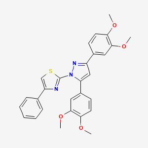 2-[3,5-bis(3,4-dimethoxyphenyl)-1H-pyrazol-1-yl]-4-phenyl-1,3-thiazole