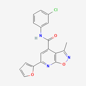 molecular formula C18H12ClN3O3 B10915961 N-(3-chlorophenyl)-6-(furan-2-yl)-3-methyl[1,2]oxazolo[5,4-b]pyridine-4-carboxamide 