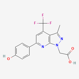 [6-(4-hydroxyphenyl)-3-methyl-4-(trifluoromethyl)-1H-pyrazolo[3,4-b]pyridin-1-yl]acetic acid