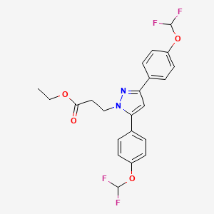 ethyl 3-{3,5-bis[4-(difluoromethoxy)phenyl]-1H-pyrazol-1-yl}propanoate