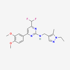 4-(difluoromethyl)-6-(3,4-dimethoxyphenyl)-N-[(1-ethyl-5-methyl-1H-pyrazol-4-yl)methyl]pyrimidin-2-amine