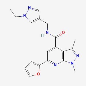 N-[(1-ethyl-1H-pyrazol-4-yl)methyl]-6-(furan-2-yl)-1,3-dimethyl-1H-pyrazolo[3,4-b]pyridine-4-carboxamide