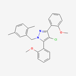 4-chloro-1-(2,5-dimethylbenzyl)-3,5-bis(2-methoxyphenyl)-1H-pyrazole