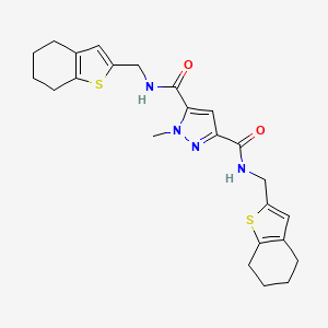 1-methyl-N,N'-bis(4,5,6,7-tetrahydro-1-benzothiophen-2-ylmethyl)-1H-pyrazole-3,5-dicarboxamide