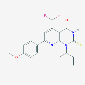 1-(butan-2-yl)-5-(difluoromethyl)-7-(4-methoxyphenyl)-2-sulfanylpyrido[2,3-d]pyrimidin-4(1H)-one