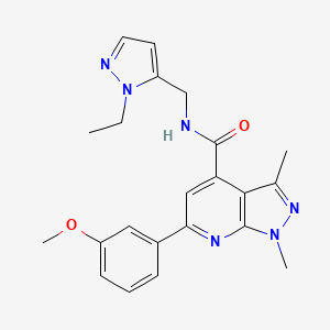 N-[(1-ethyl-1H-pyrazol-5-yl)methyl]-6-(3-methoxyphenyl)-1,3-dimethyl-1H-pyrazolo[3,4-b]pyridine-4-carboxamide