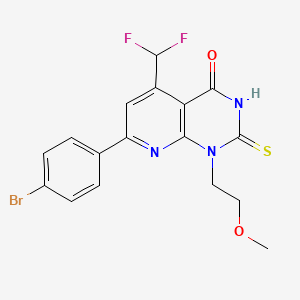 7-(4-bromophenyl)-5-(difluoromethyl)-1-(2-methoxyethyl)-2-sulfanylpyrido[2,3-d]pyrimidin-4(1H)-one