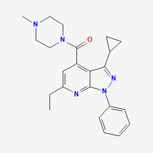 (3-cyclopropyl-6-ethyl-1-phenyl-1H-pyrazolo[3,4-b]pyridin-4-yl)(4-methylpiperazin-1-yl)methanone