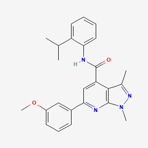 molecular formula C25H26N4O2 B10916067 6-(3-methoxyphenyl)-1,3-dimethyl-N-[2-(propan-2-yl)phenyl]-1H-pyrazolo[3,4-b]pyridine-4-carboxamide 