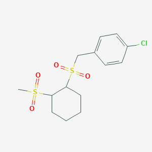 1-Chloro-4-({[2-(methylsulfonyl)cyclohexyl]sulfonyl}methyl)benzene