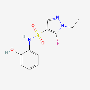 molecular formula C11H12FN3O3S B10916110 1-ethyl-5-fluoro-N-(2-hydroxyphenyl)-1H-pyrazole-4-sulfonamide 