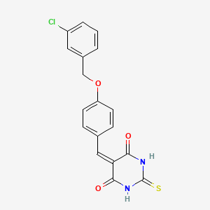 5-{4-[(3-chlorobenzyl)oxy]benzylidene}-2-thioxodihydropyrimidine-4,6(1H,5H)-dione