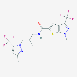 1-methyl-N-{2-methyl-3-[3-methyl-5-(trifluoromethyl)-1H-pyrazol-1-yl]propyl}-3-(trifluoromethyl)-1H-thieno[2,3-c]pyrazole-5-carboxamide