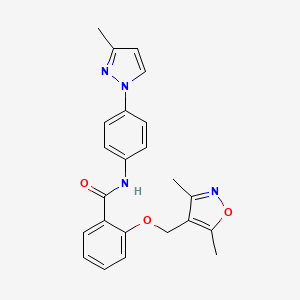 2-[(3,5-dimethyl-1,2-oxazol-4-yl)methoxy]-N-[4-(3-methyl-1H-pyrazol-1-yl)phenyl]benzamide