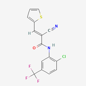 (2E)-N-[2-chloro-5-(trifluoromethyl)phenyl]-2-cyano-3-(thiophen-2-yl)prop-2-enamide