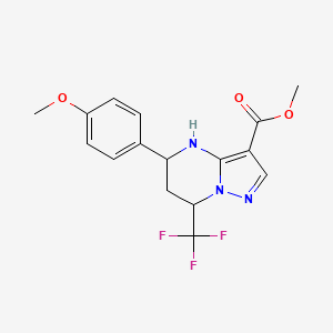 Methyl 5-(4-methoxyphenyl)-7-(trifluoromethyl)-4,5,6,7-tetrahydropyrazolo[1,5-a]pyrimidine-3-carboxylate